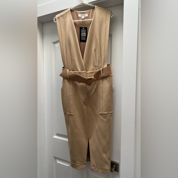 Ever New Womens Piper pinafore camel dress sz 8 - Picture 14 of 16